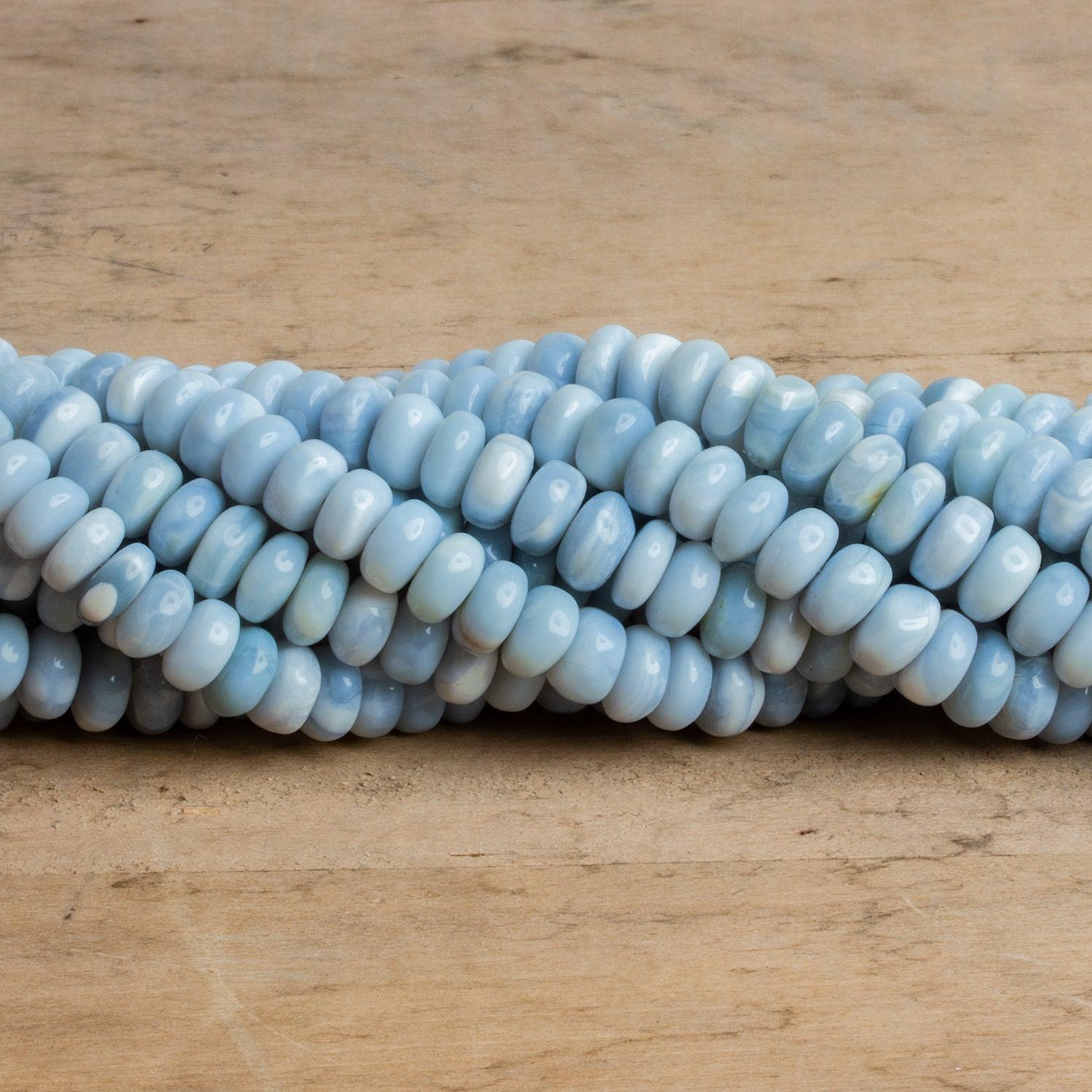 6-8mm Denim Opal Plain Rondelles 16 inch 85 beads - The Bead Traders