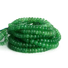 6-8mm Green Aventurine Plain Rondelles 16 inch 80 beads - The Bead Traders