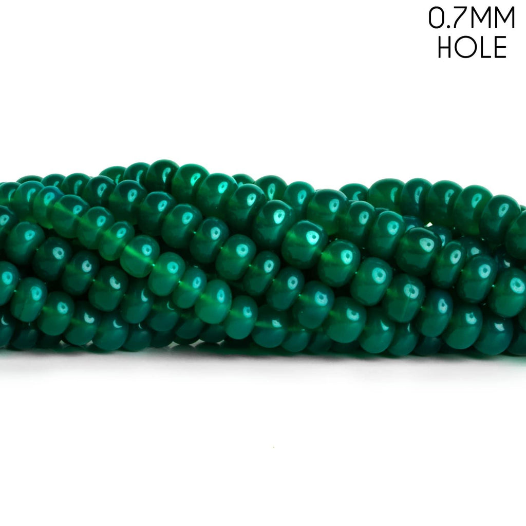 6-8mm Green Onyx Plain Rondelles 16 inch 75 beads - The Bead Traders