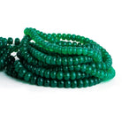 6-8mm Green Onyx Plain Rondelles 16 inch 75 beads - The Bead Traders