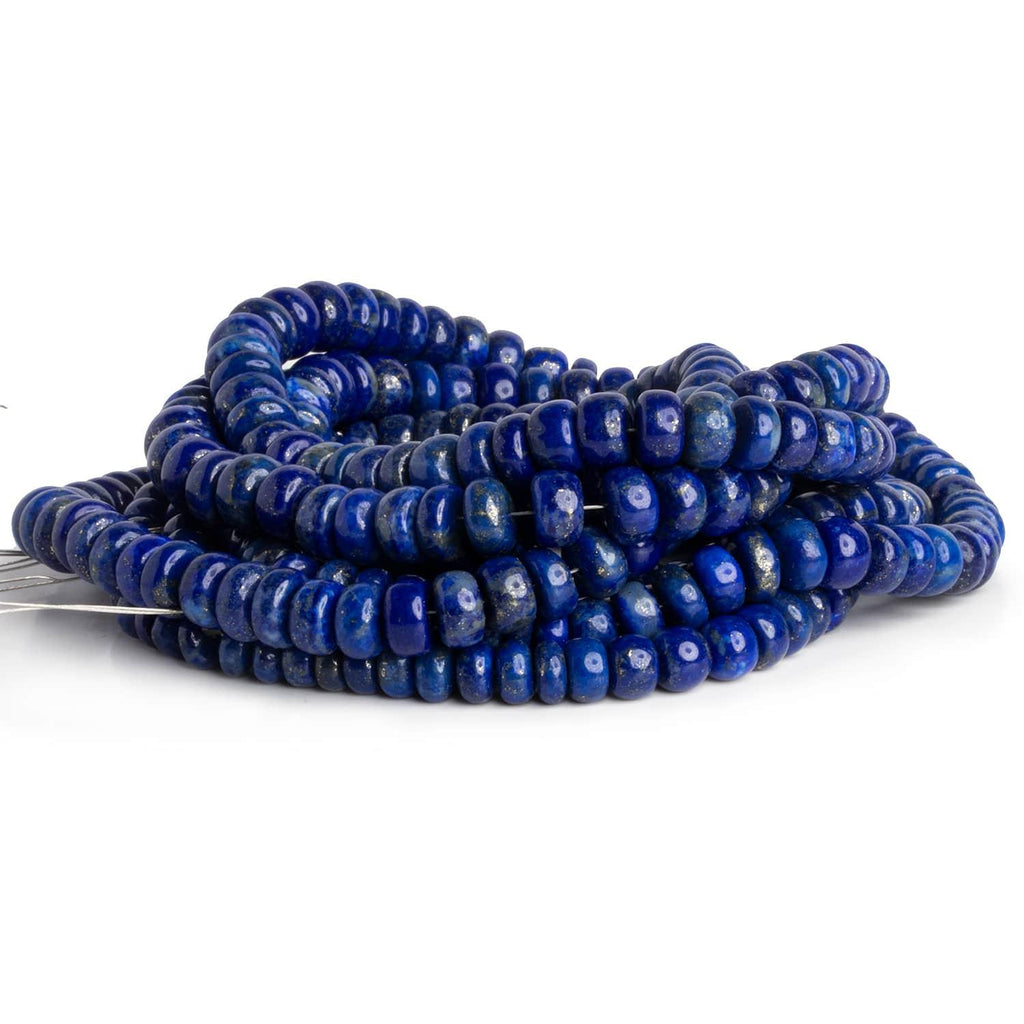 6-8mm Lapis Lazuli Plain Rondelles 16 inch 90 beads - The Bead Traders