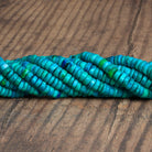 6-8mm Light Blue Green Opal Plain Heishis 16 inch 135 beads - The Bead Traders