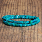 6-8mm Light Blue Green Opal Plain Heishis 16 inch 135 beads - The Bead Traders