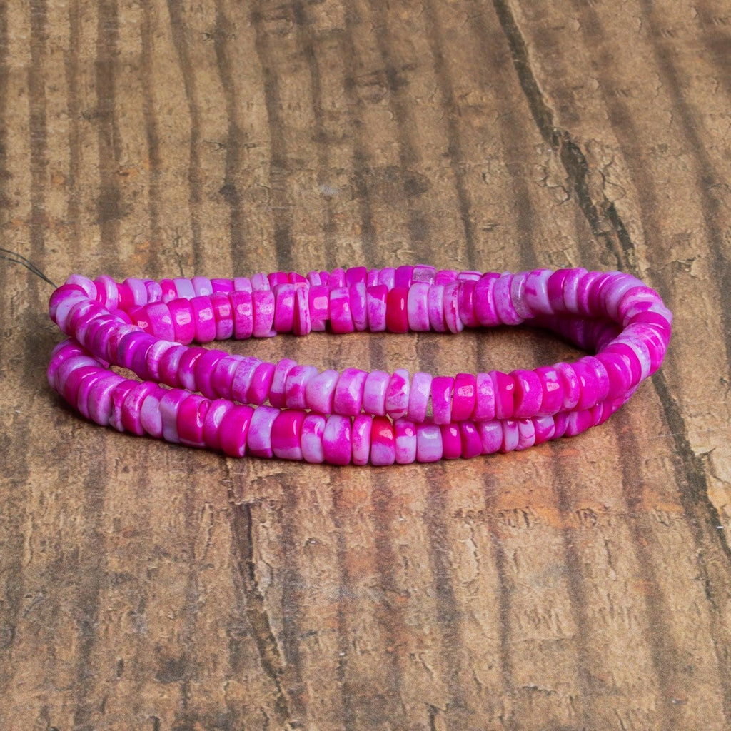 6-8mm Magenta Opal Plain Heishis 16 inch 135 beads - The Bead Traders