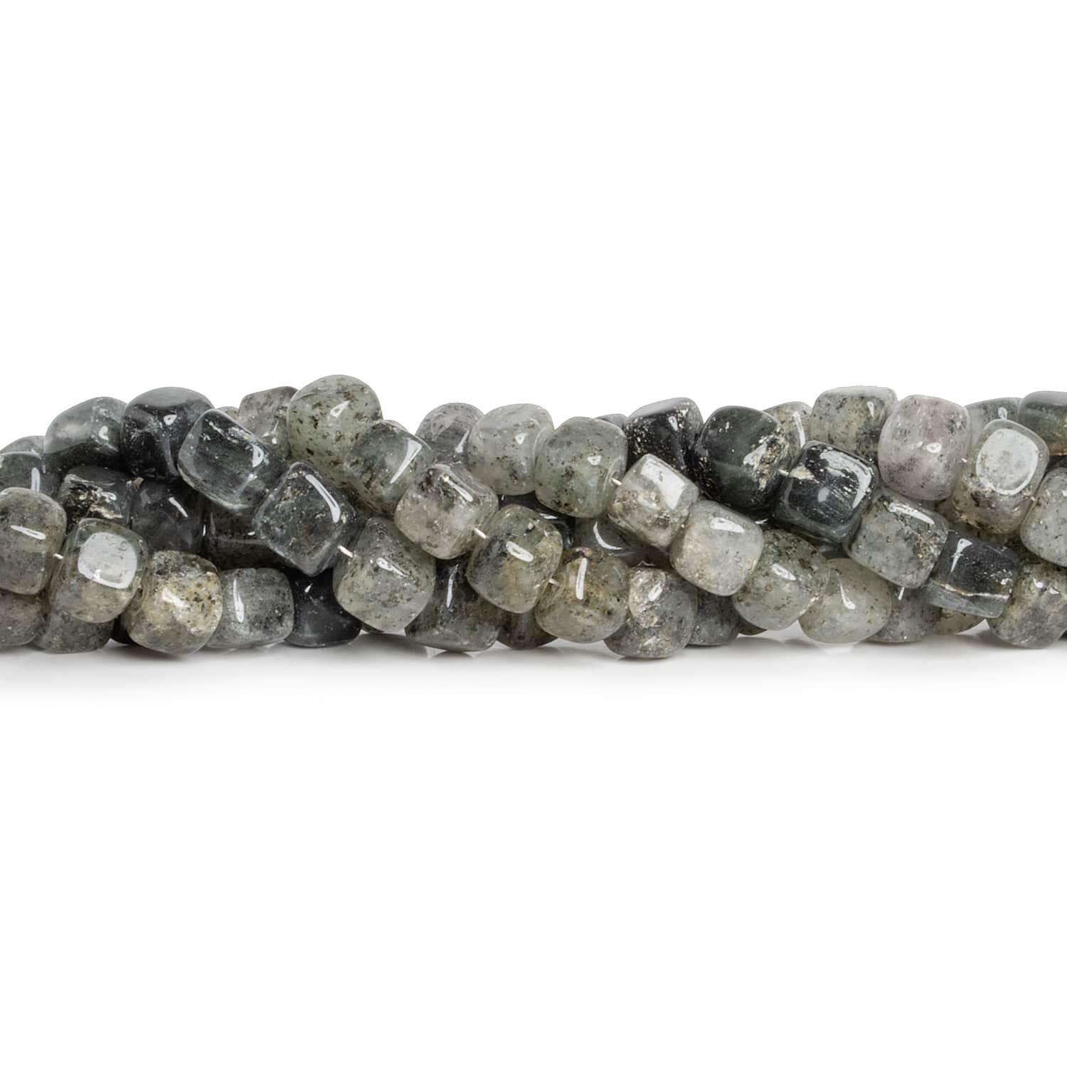 6-8mm Moss Quartz Plain Cubes 16 inch 65 beads - The Bead Traders