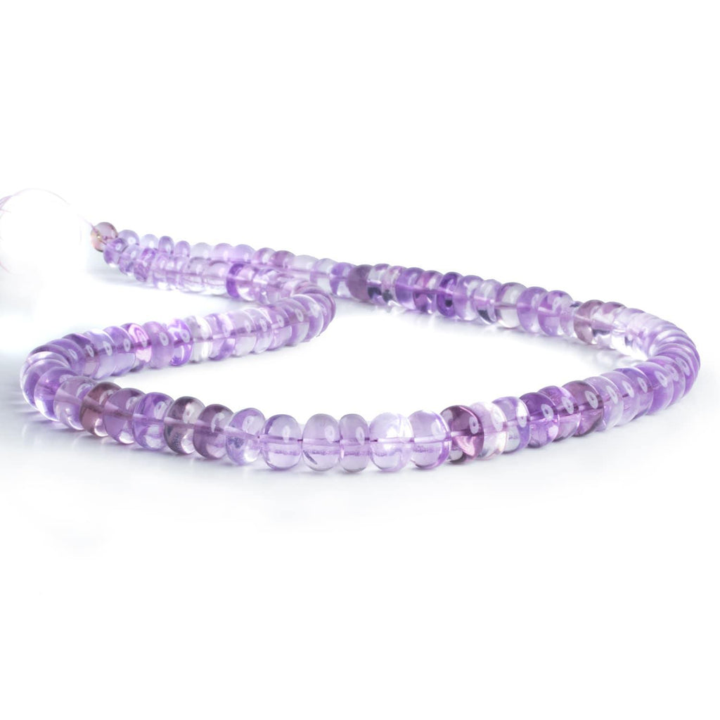 6-8mm Pink Amethyst Plain Rondelles 16 inch 80 beads - The Bead Traders