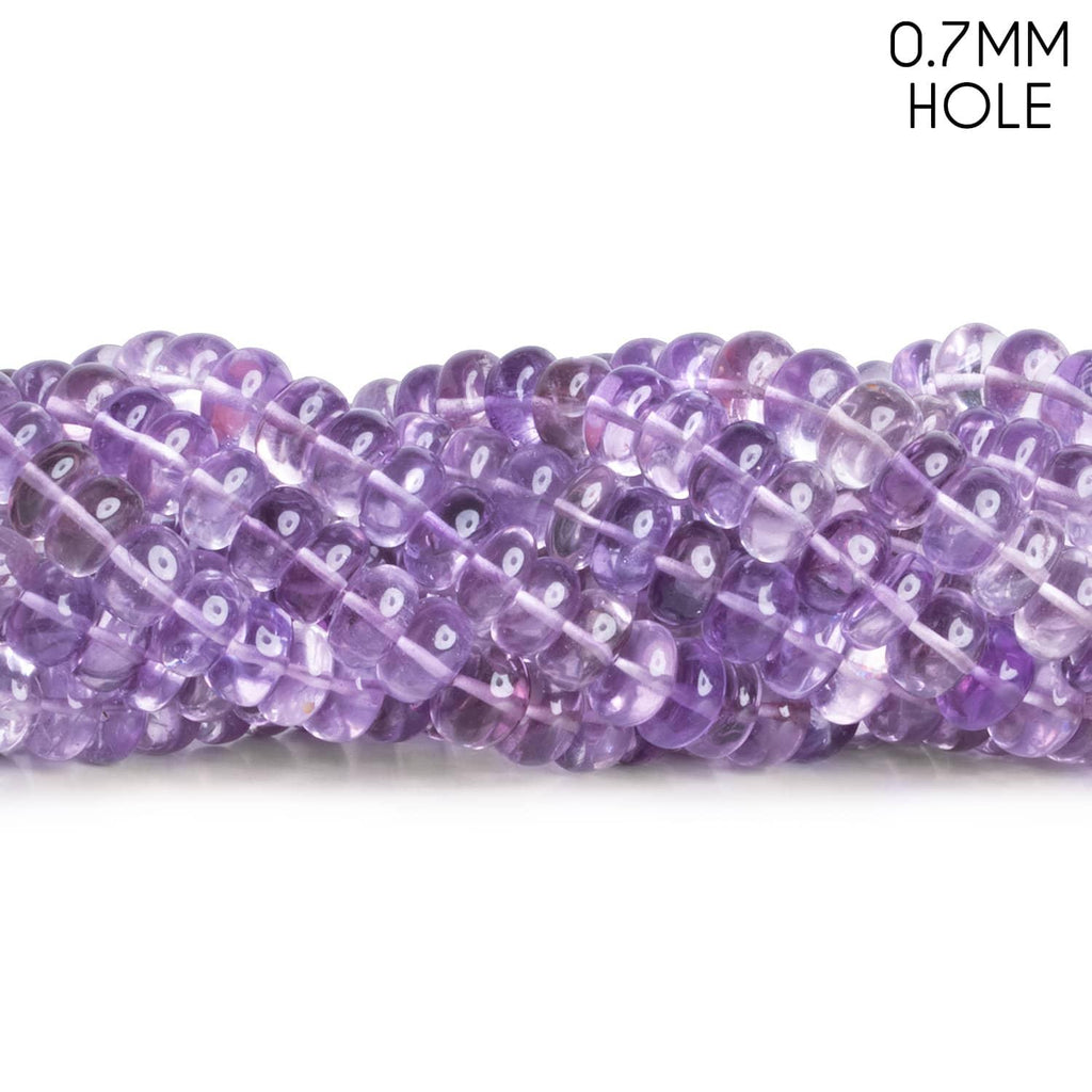 6-8mm Pink Amethyst Plain Rondelles 16 inch 80 beads - The Bead Traders