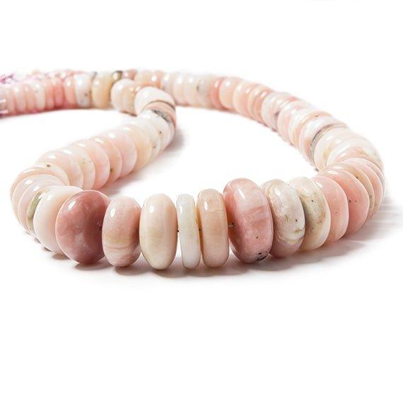 6-8mm Pink Peruvian Opal plain rondelle Beads 15 inches 88 pieces - The Bead Traders