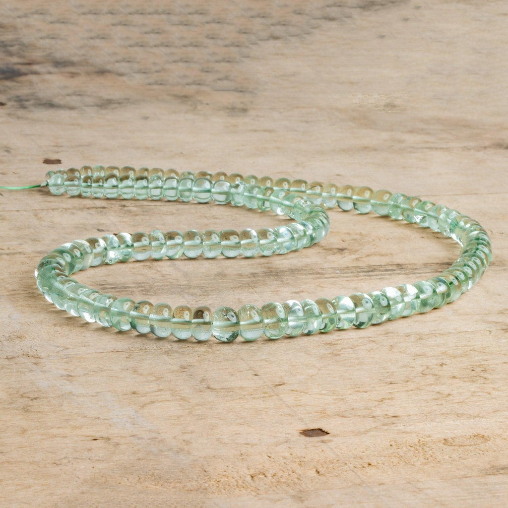 6-8mm Prasiolite Plain Rondelles 16 inch 90 beads - The Bead Traders