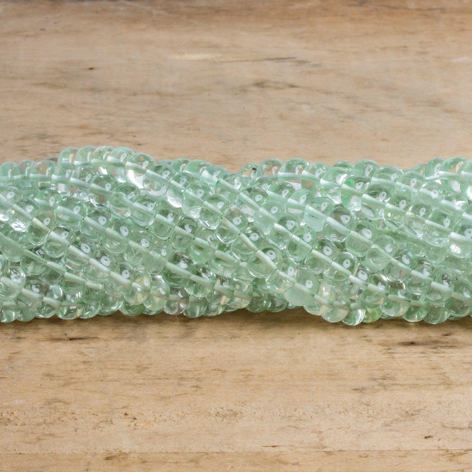 6-8mm Prasiolite Plain Rondelles 16 inch 90 beads - The Bead Traders