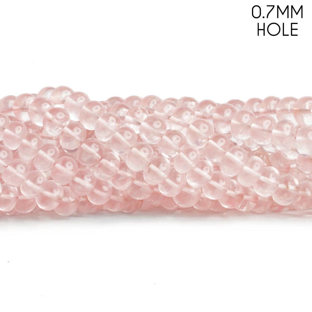 6-8mm Rose Quartz Plain Rondelles 16 inch 80 beads - The Bead Traders