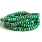 6-8mm Russian Amazonite Plain Rondelles 16 inch 80 beads - The Bead Traders
