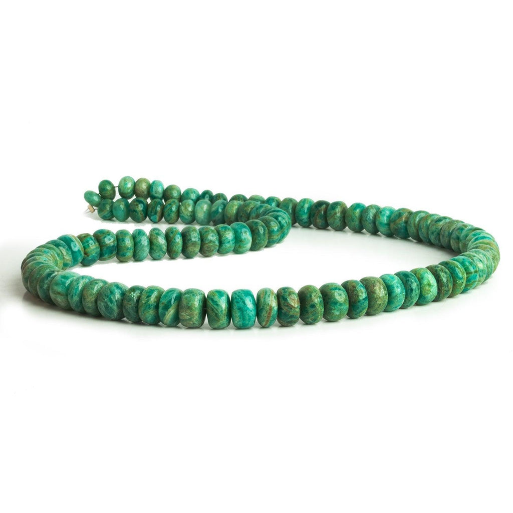 6-8mm Russian Amazonite Plain Rondelles 16 inch 80 beads - The Bead Traders