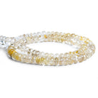 6-8mm Rutilated Quartz Plain Rondelles 16 inch 90 beads - The Bead Traders