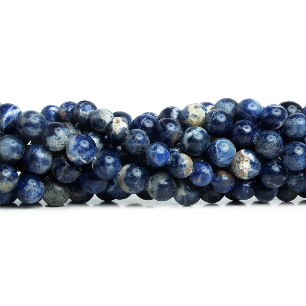 6-8mm Sodalite Handcut Rounds 12 inch 45 pieces - The Bead Traders