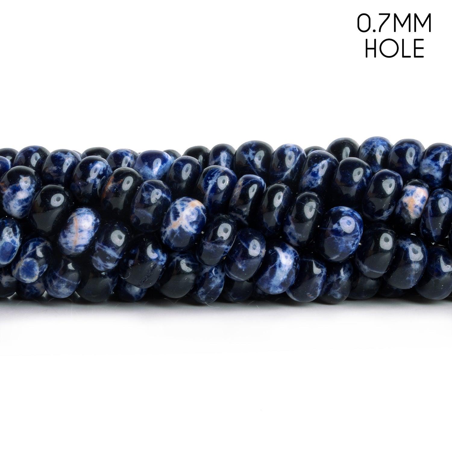 6-8mm Sodalite Plain Rondelles 16 inch 80 beads - The Bead Traders