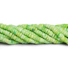 6-8mm Yellow Green Opal Plain Heishis 16 inch 135 beads - The Bead Traders