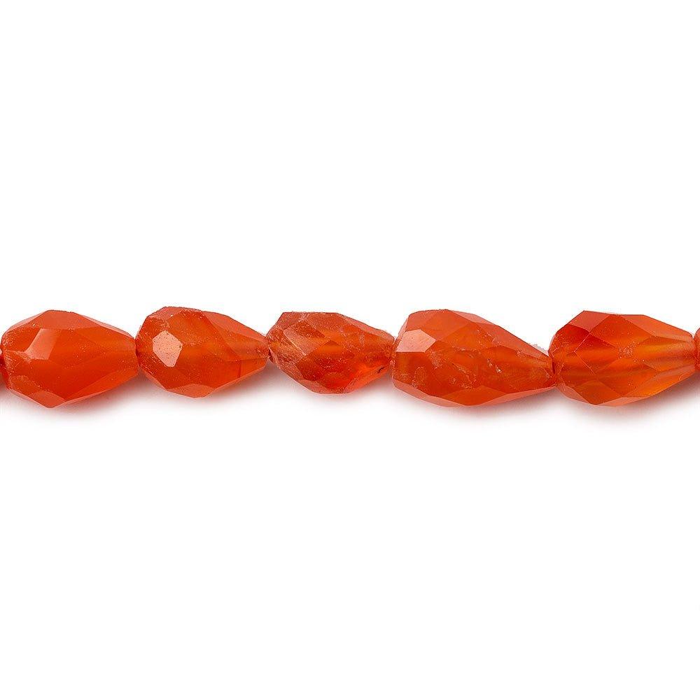6-9mm Carnelian Faceted Straight Drilled Teardrop Beads, 14 inch - The Bead Traders