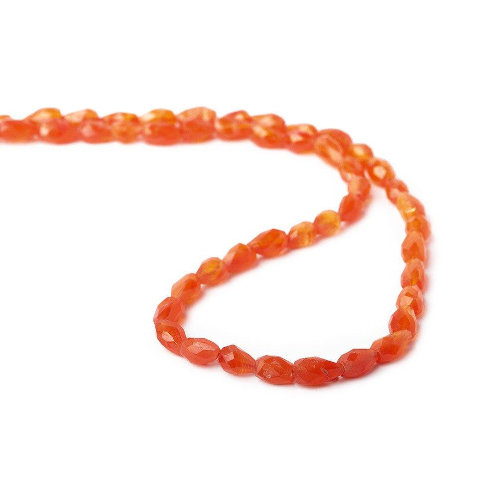 6-9mm Carnelian Faceted Straight Drilled Teardrop Beads, 14 inch - The Bead Traders