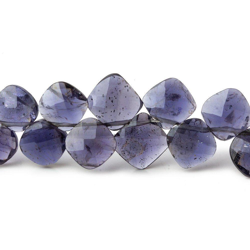 6-9mm Iolite Corner Drilled Faceted Square Beads 4 inch 24 pieces - The Bead Traders