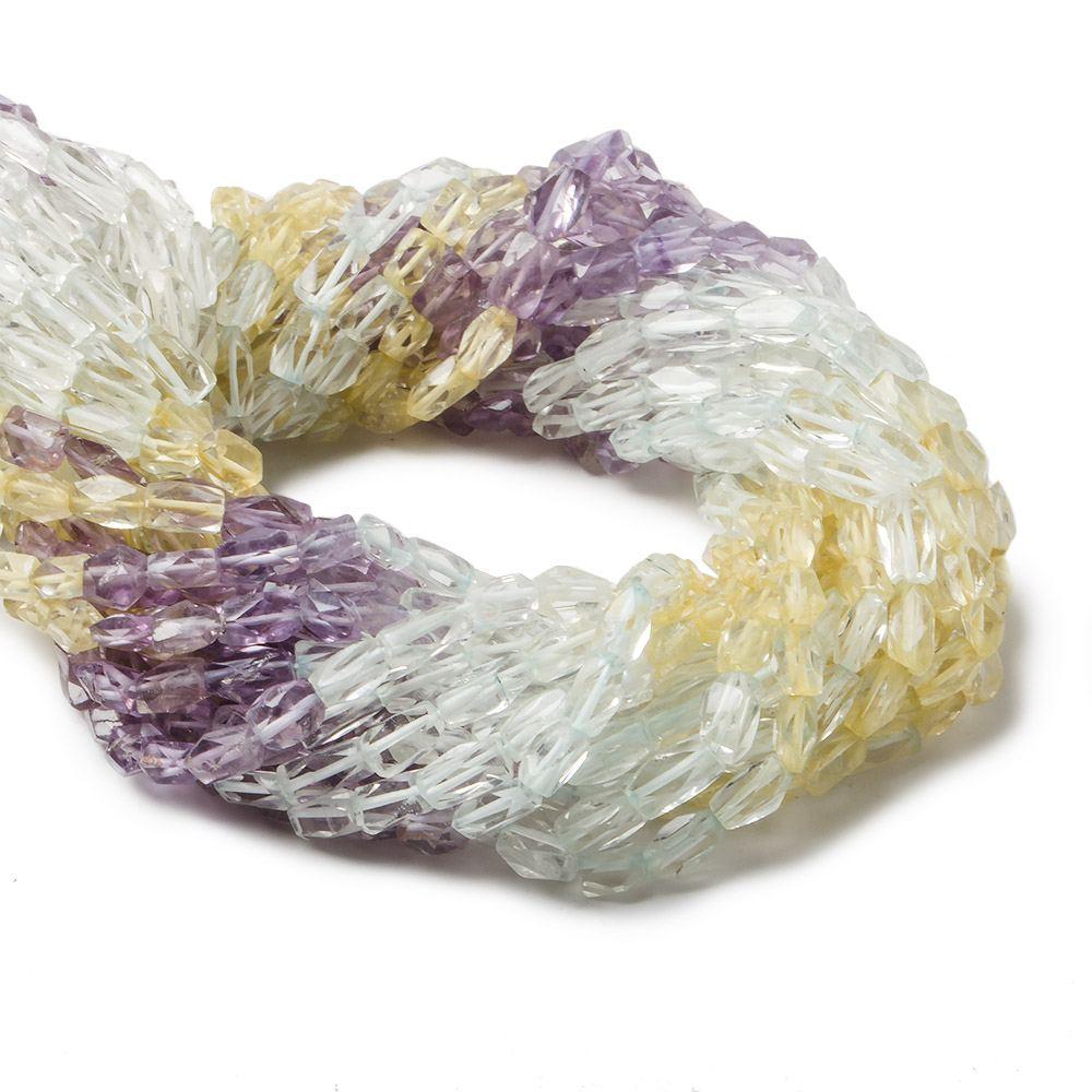 6-9mm Multi Gemstone Faceted Nugget Beads, 14 inch - The Bead Traders