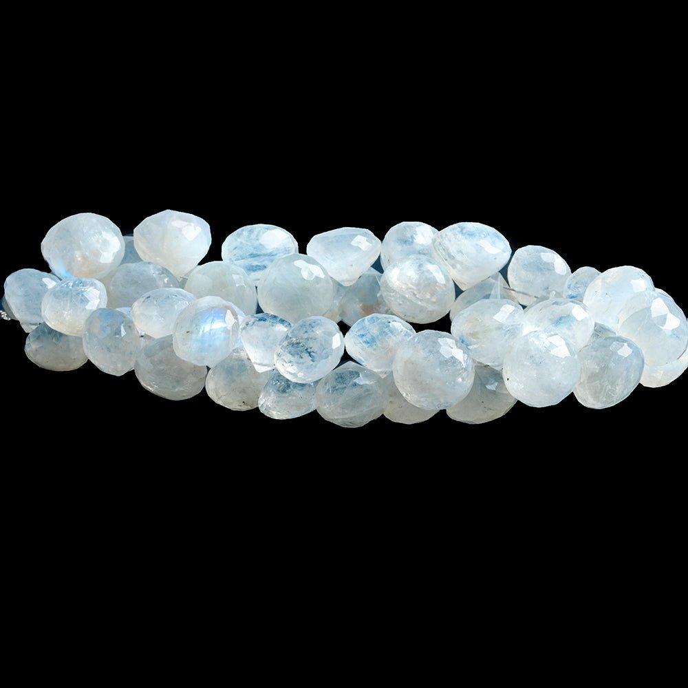 6-9mm Rainbow Moonstone Faceted Candy Kiss Beads 8 inch 52 pieces - The Bead Traders