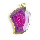 62x41mm-48x32mm Gold Leafed Purple Agate Slice Bailed Pendant 1 Piece - The Bead Traders