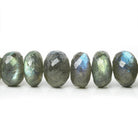 6.5-11mm Labradorite Faceted Rondelle Beads 15 inch 73 pieces - The Bead Traders