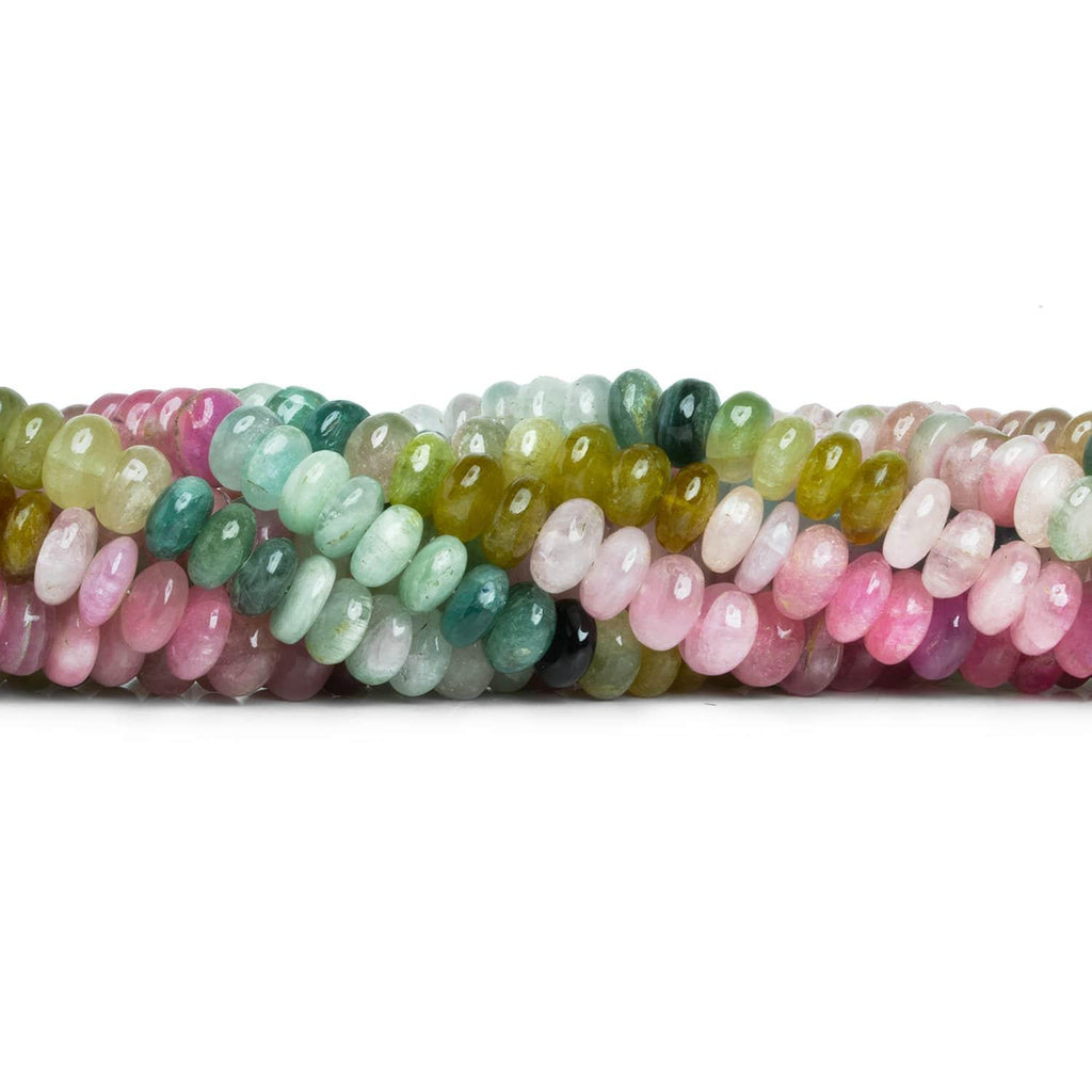 6.5-7.5mm Afghani Tourmaline Plain Rondelle Beads 15 inch 105 pieces - The Bead Traders