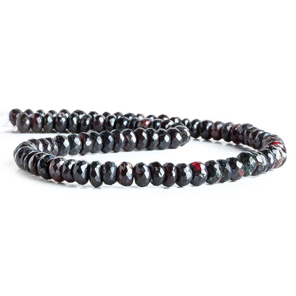 6.5-7.5mm Metallic Garnet faceted rondelle beads 13 inch 90 pieces - The Bead Traders