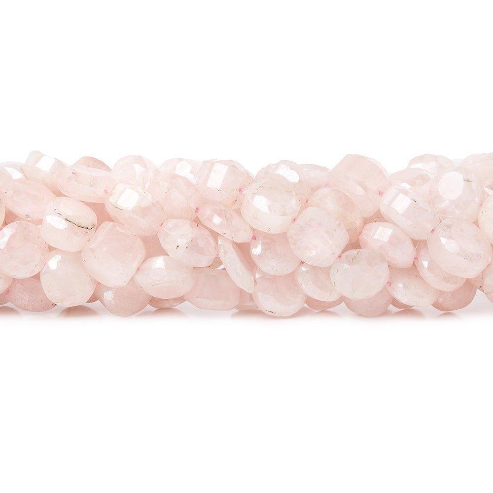 6.5-7.5mm Mystic Rose Quartz faceted asymmetrical coins 13 inch 45 Beads - The Bead Traders