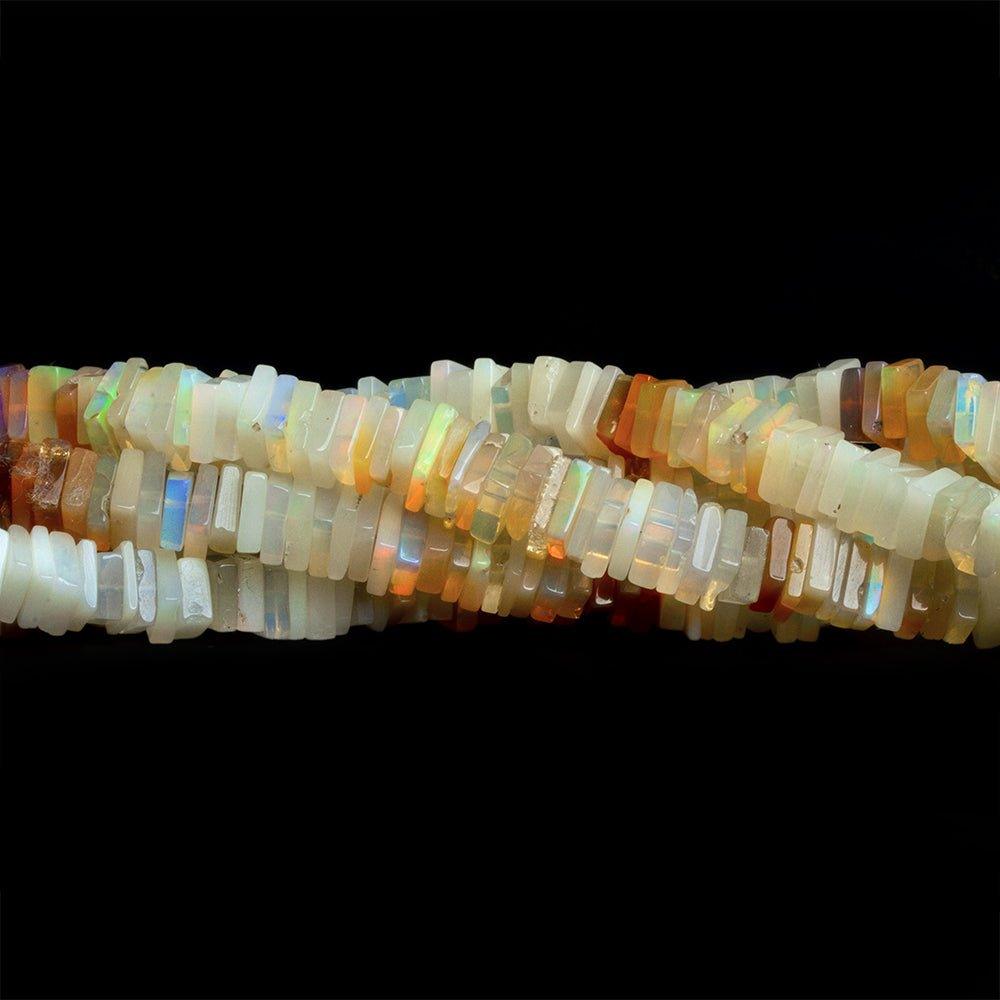 6.5-7mm Ethiopian Opal Plain Square Heishi Beads 15 inch 160pcs - The Bead Traders