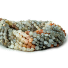 6.5-7mm Multi Color Moonstone Faceted Coin Beads, 15in - 61pcs - The Bead Traders