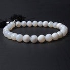 6.5-7mm White Opal faceted round beads 8 inches 28 pieces - The Bead Traders