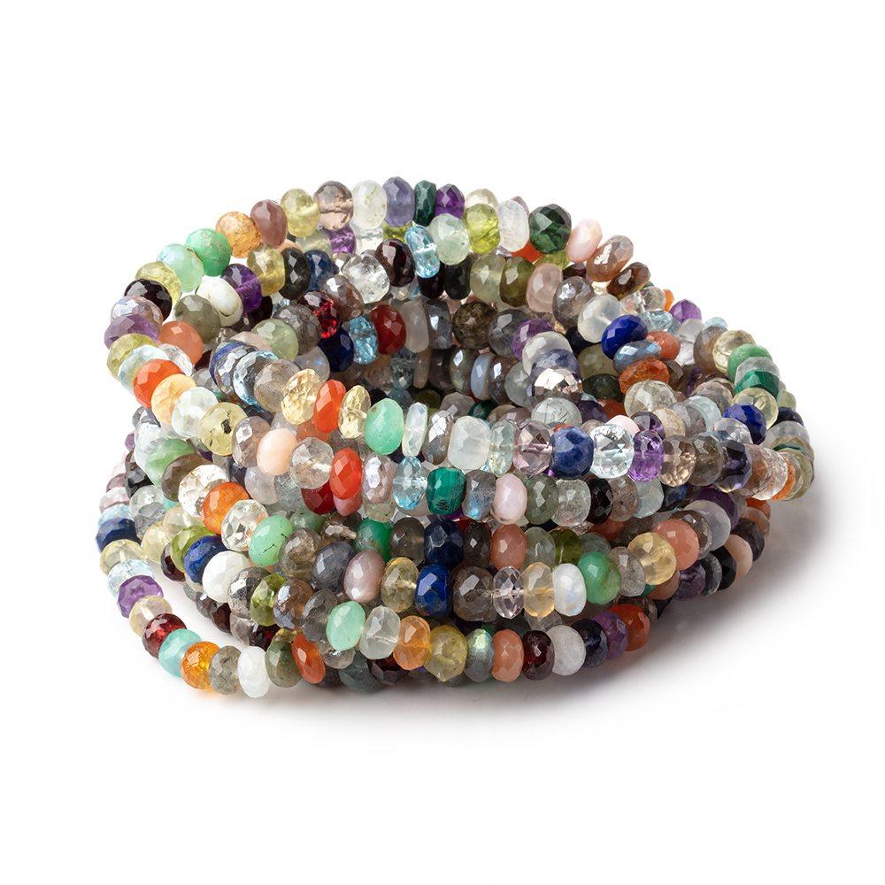 6.5-7mmMulti Gemstone Faceted Rondelle Beads 16 inch 95pcs - The Bead Traders