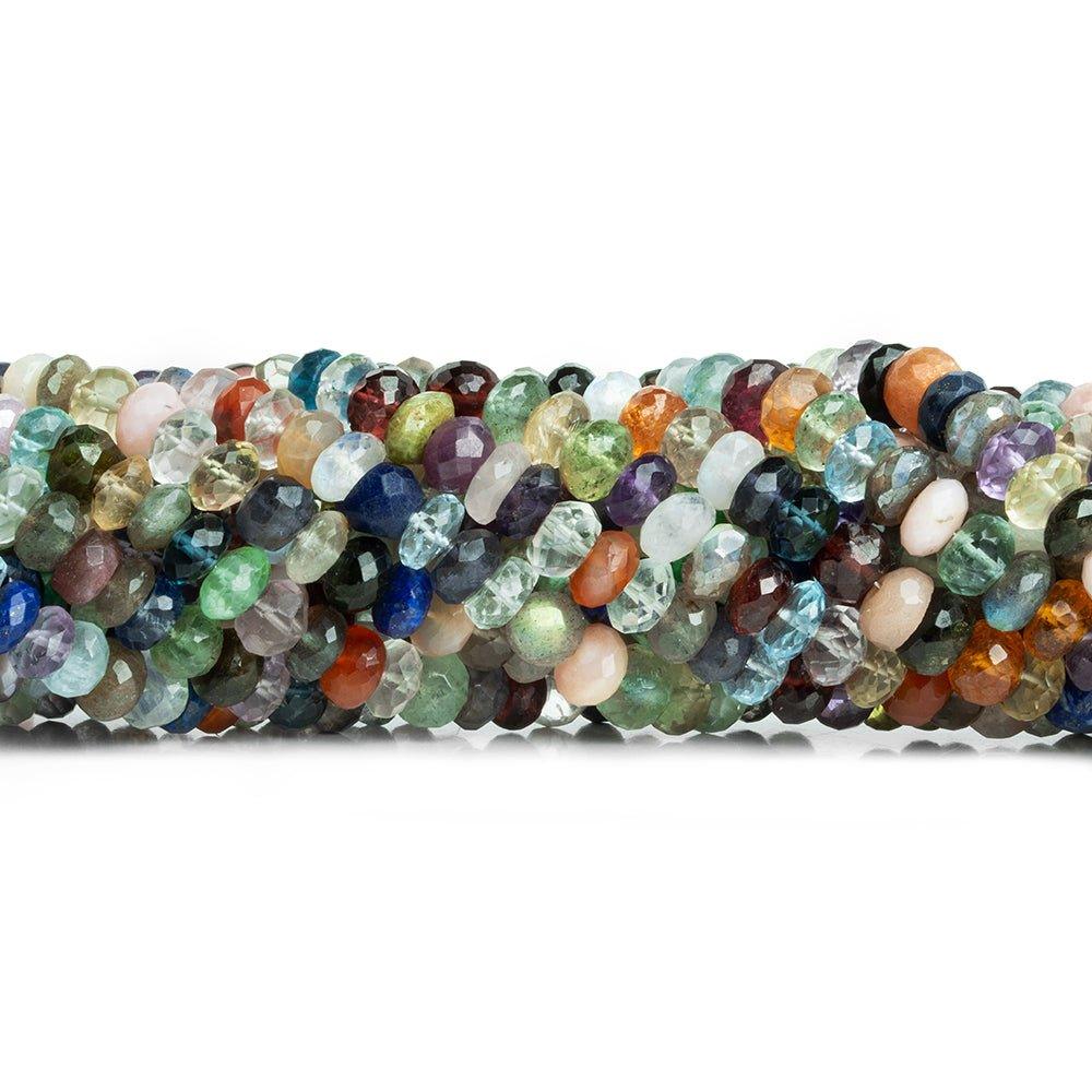 6.5-7mmMulti Gemstone Faceted Rondelle Beads 16 inch 95pcs - The Bead Traders