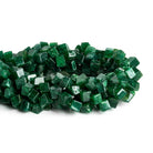 6.5-8mm Aventurine Corner Drilled Cubes 12 inch 45 beads - The Bead Traders