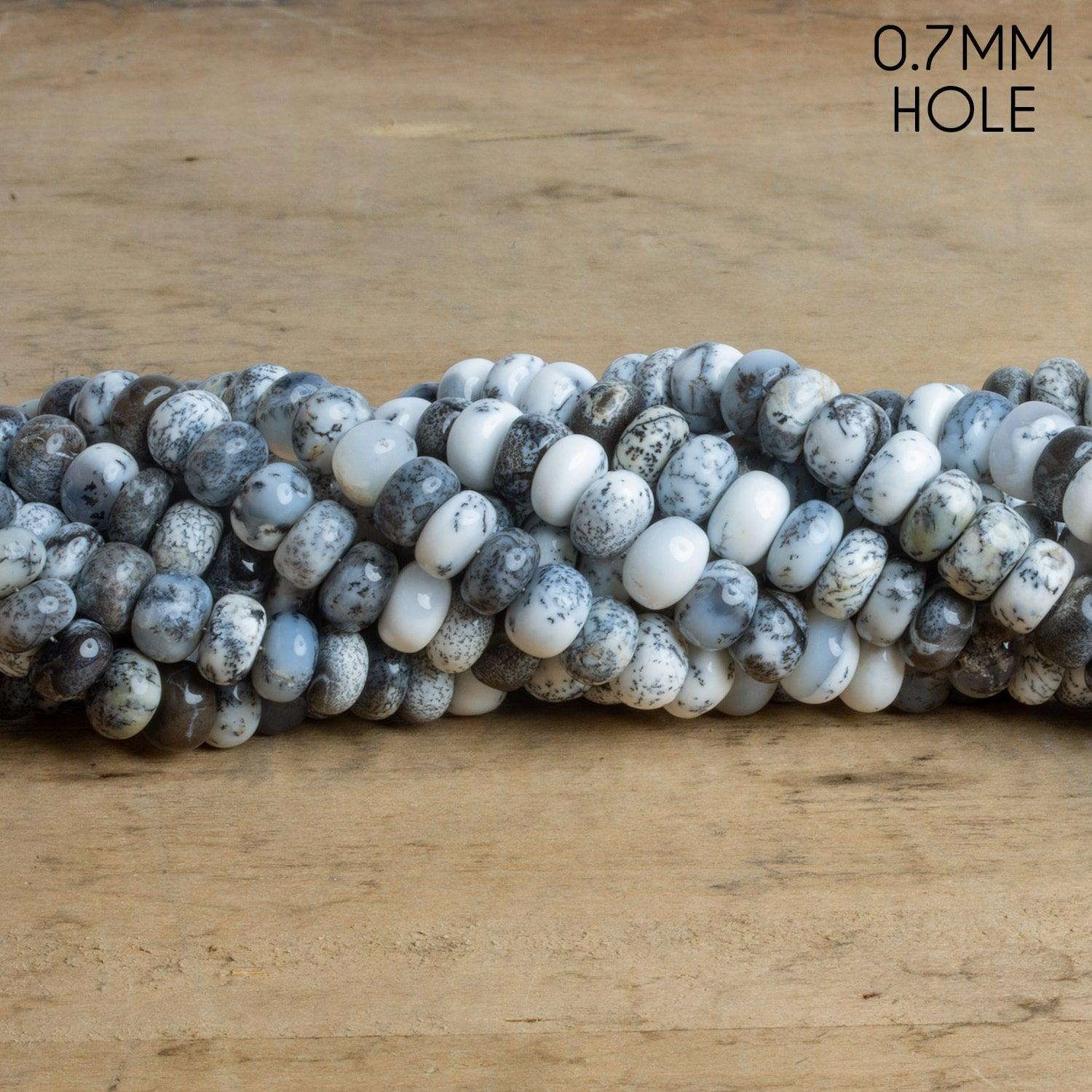 6.5-8mm Dendritic Opal Plain Rondelles 16 inch 85 beads - The Bead Traders