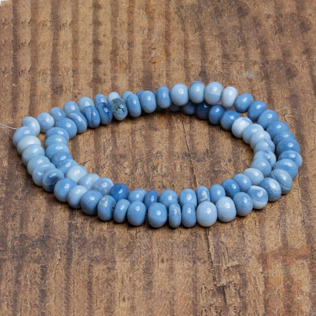 6.5-8mm Denim Opal Plain Rondelles 16 inch 70 beads - The Bead Traders