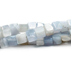 6.5-9mm Blue Lace Agate Plain Cube Beads - The Bead Traders