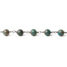 6.5mm Chrysocolla plain round Black Gold plated Chain by the foot 25 pieces - The Bead Traders