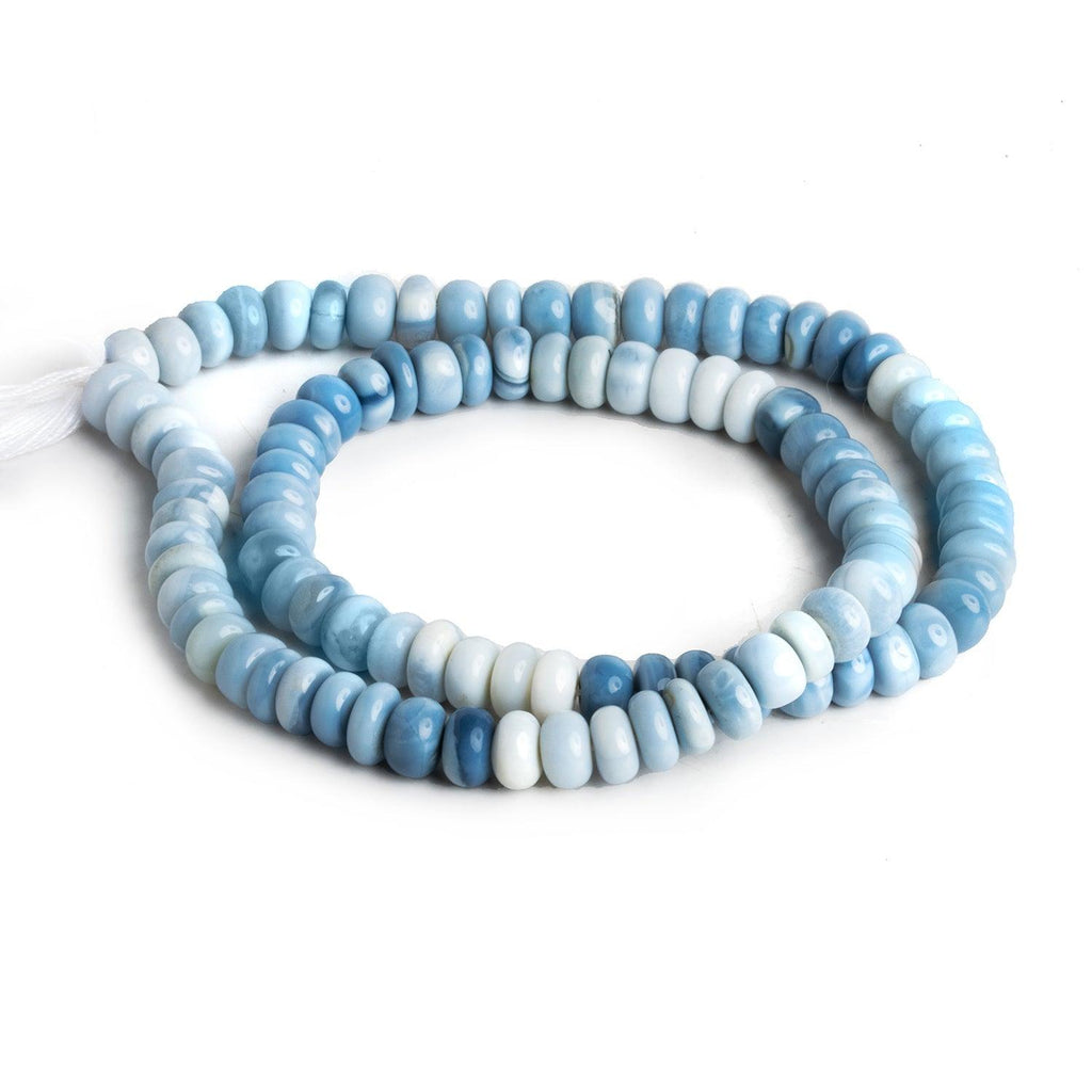 6.5mm Denim Opal Plain Rondelles 14 inch 80 beads - The Bead Traders