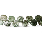 6.5mm Green Tourmalinated Quartz faceted heart briolettes - The Bead Traders