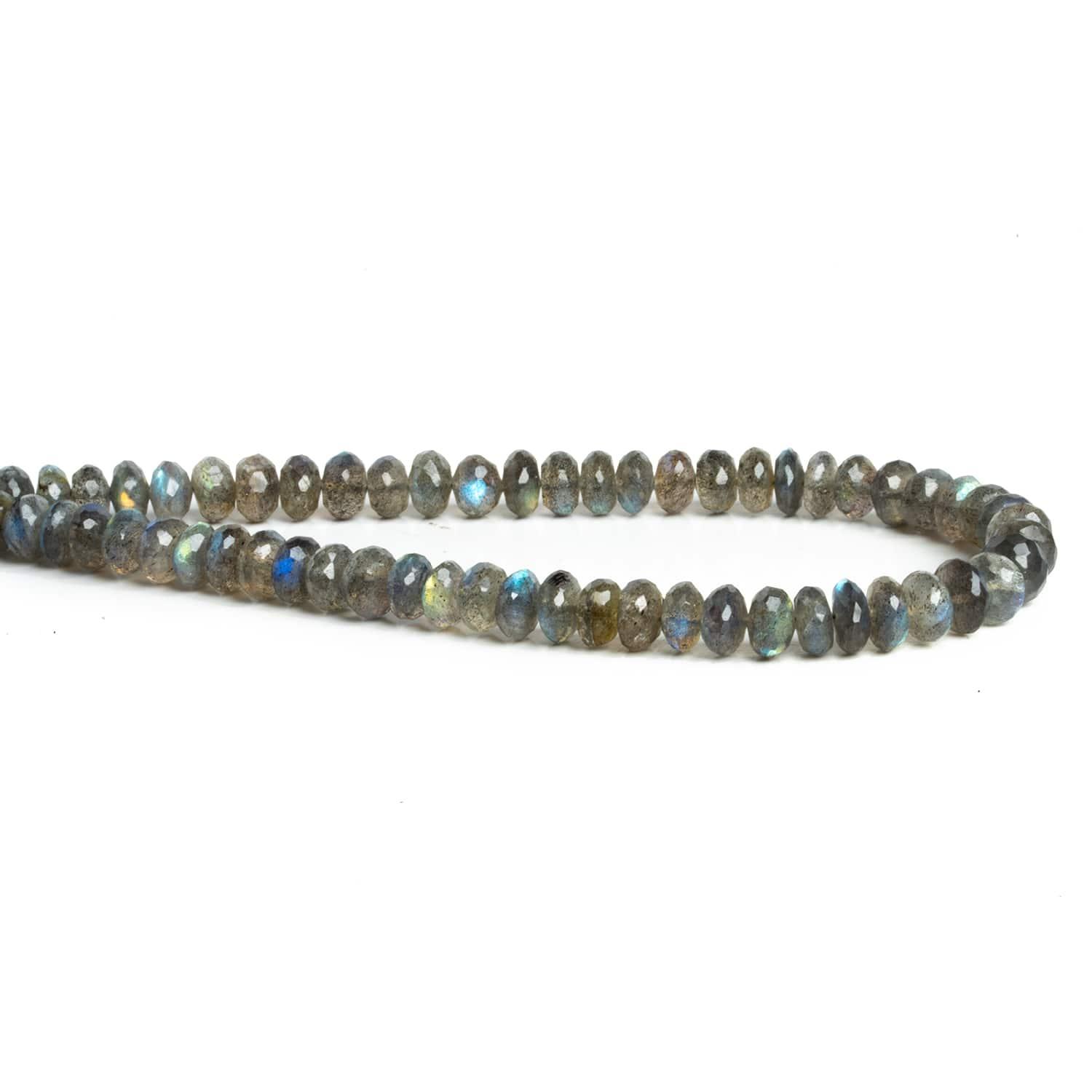 6.5mm Labradorite Faceted Rondelles 9.5 inch 60 beads - The Bead Traders