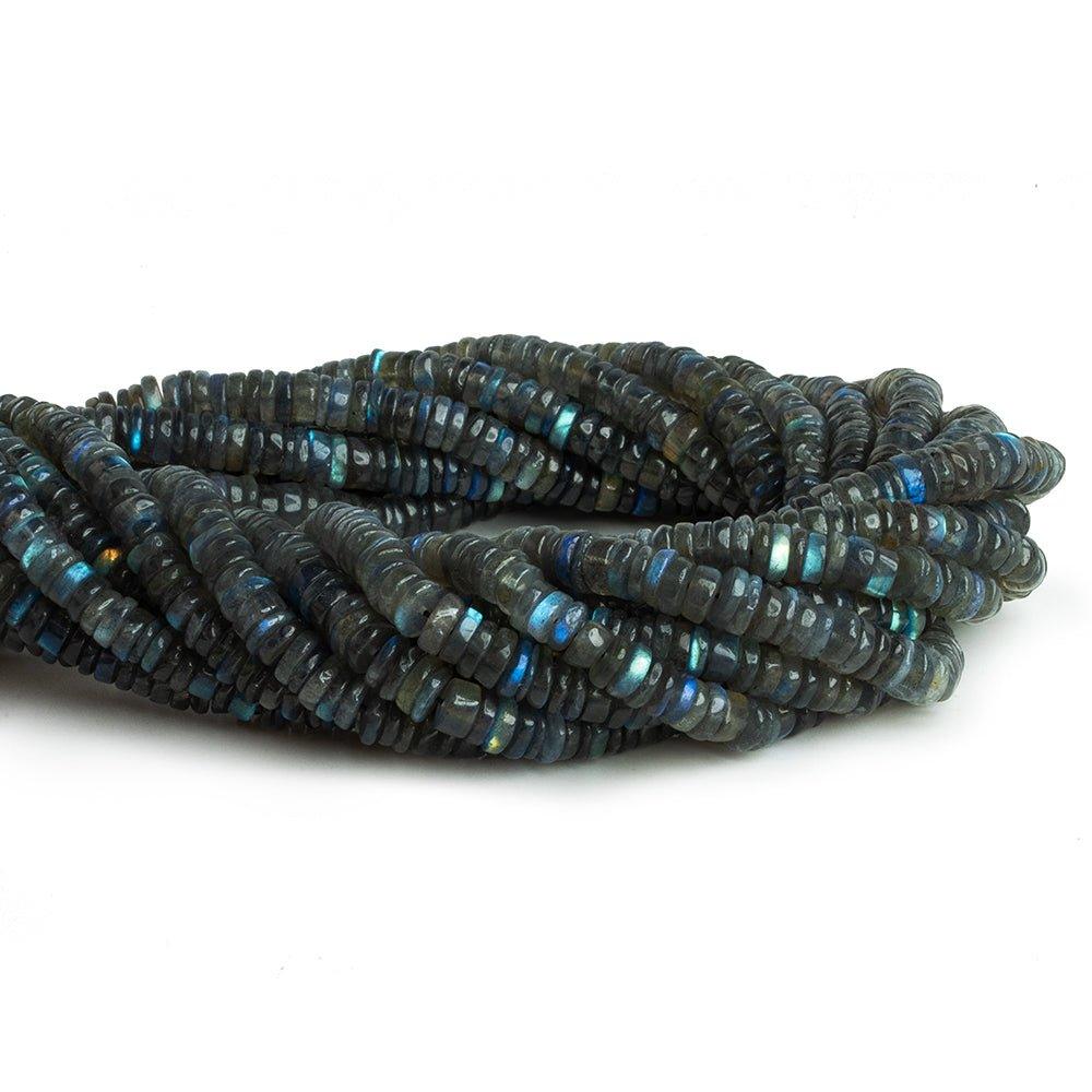 6.5mm Labradorite Plain Heishi Beads 16 inch 170 pieces - The Bead Traders