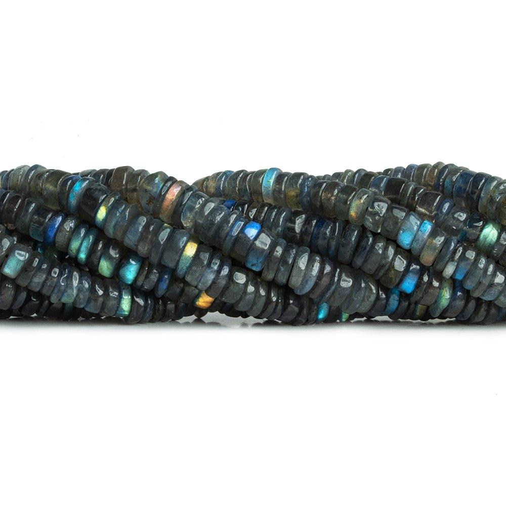 6.5mm Labradorite Plain Heishi Beads 16 inch 170 pieces - The Bead Traders