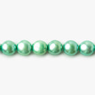 6.5mm Lime Green Button Freshwater Pearls 16 inches 62 pieces - The Bead Traders