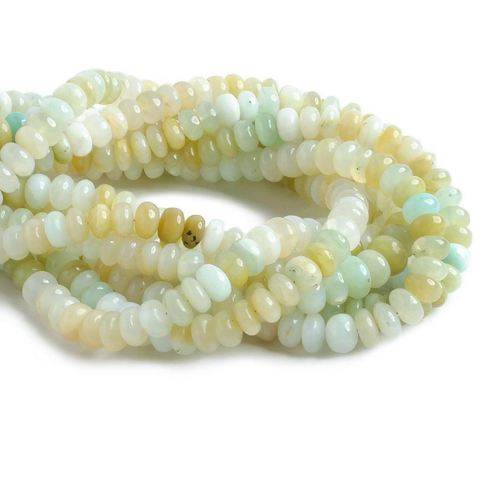 6.5mm Multi Color Peruvian Opal plain rondelles 17.5 inch 112 beads - The Bead Traders