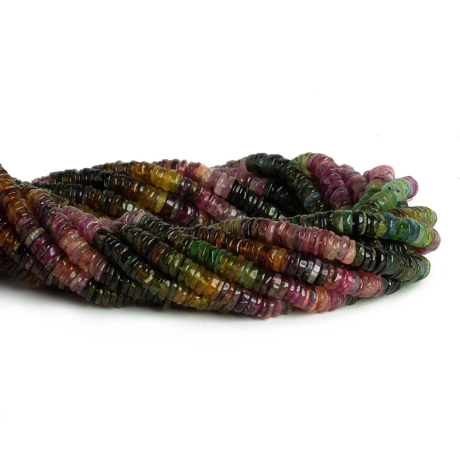 6.5mm Multi Tourmaline Plain Heishis 16 inch 225 beads - The Bead Traders
