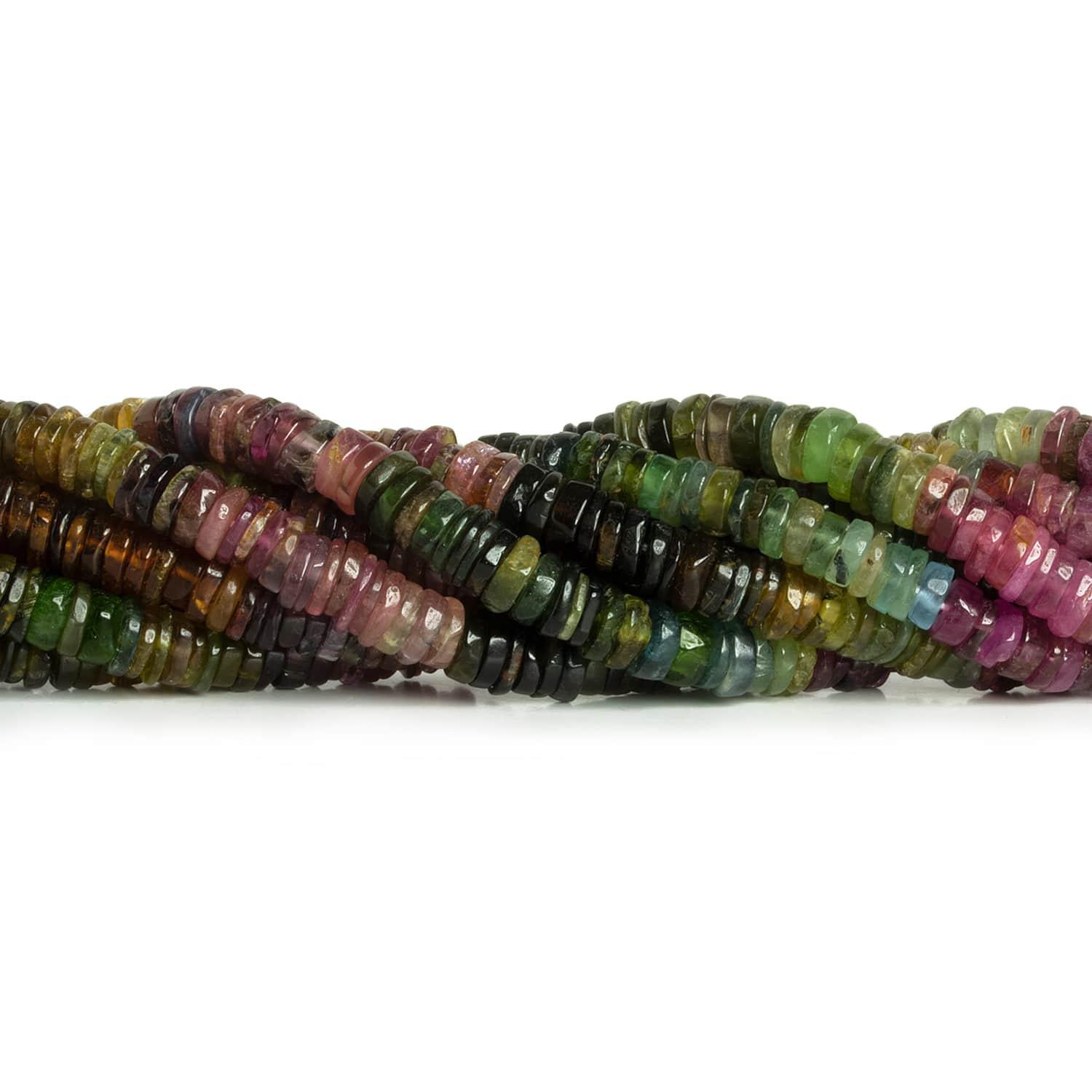 6.5mm Multi Tourmaline Plain Heishis 16 inch 225 beads - The Bead Traders